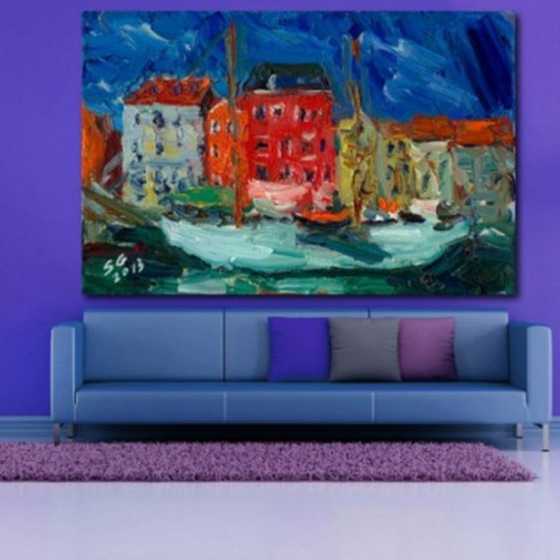 Πίνακας σε καμβά με Ζωγραφική Abstract houses